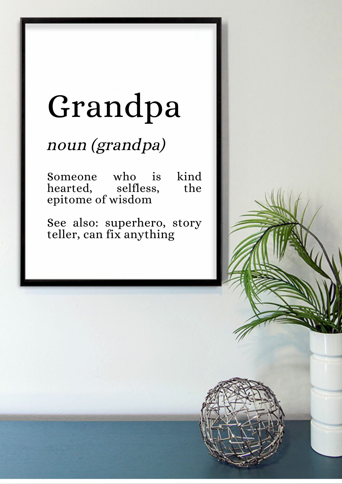 Personalised Grandad Dictionary Meaning Quote Poster Print Etsy