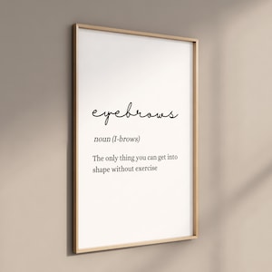 Salon Print - Eyebrow Definition Print - Eyebrow Print - Salon Wall Art - Beauty Salon decor - Salon Accessories - Beautician Gift - Trend