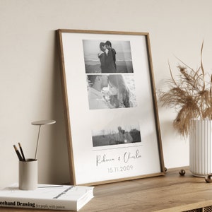 Personalised Couple Name And Date Custom Black and White Photo Print - Personalised Print Personalised Gift Wall Prints Wall Art Couple Gift