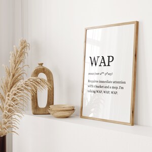 WAP Definition Print Funny Humour Quote Print Dictionary Print Cardi B Home Trend Home Decor Accessories A3 A4 5x7 image 3