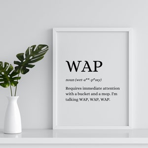 WAP Definition Print Funny Humour Quote Print Dictionary Print Cardi B Home Trend Home Decor Accessories A3 A4 5x7 image 7