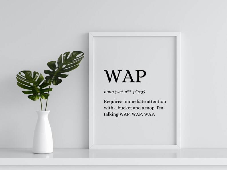 WAP Definition Print Funny Humour Quote Print Dictionary Print Cardi B Home Trend Home Decor Accessories A3 A4 5x7 image 7