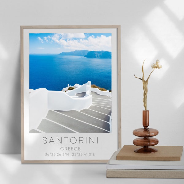 Digital File ONLY - 11x14 Inches - Santorini Greece Photo Print - City Photo Print - Travel Adventure Gift - Home Trend Decor Accessories