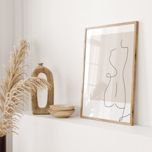 Abstract Print - Abstract Shape Line Drawing Print - Minimalist Print - Wall Prints - Wall Art - Home Trend UK - Home Decor - Neutral Print