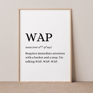 WAP Definition Print Funny Humour Quote Print Dictionary Print Cardi B Home Trend Home Decor Accessories A3 A4 5x7 image 4