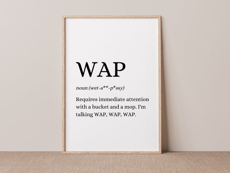 WAP Definition Print Funny Humour Quote Print Dictionary Print Cardi B Home Trend Home Decor Accessories A3 A4 5x7 image 4