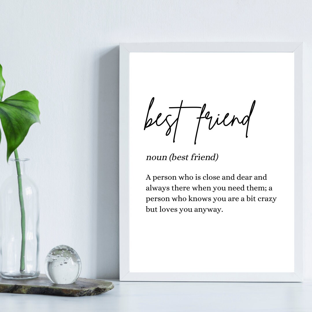 Personalised Best Friend Definition Meaning Print A4 A3 Etsy