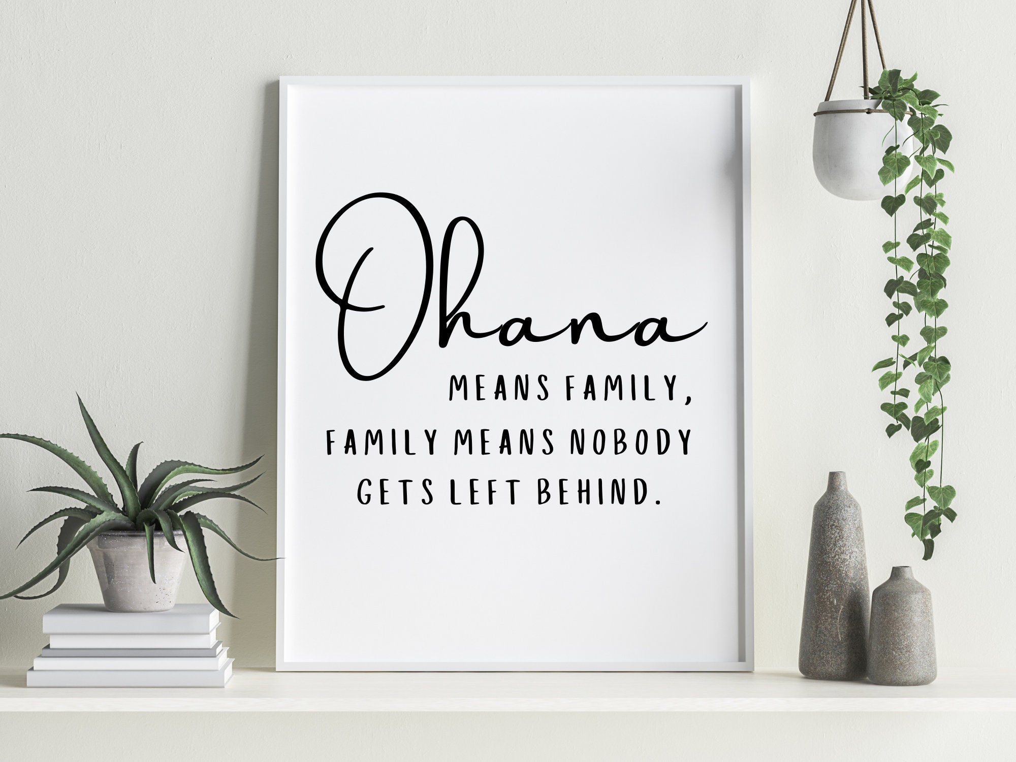 Ohana Means Family Disney Quote Wall Print Poster Text Lilo Etsy