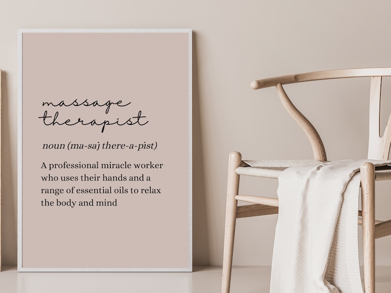 Massage Therapist Definition Print Massage Therapy Salon Etsy UK