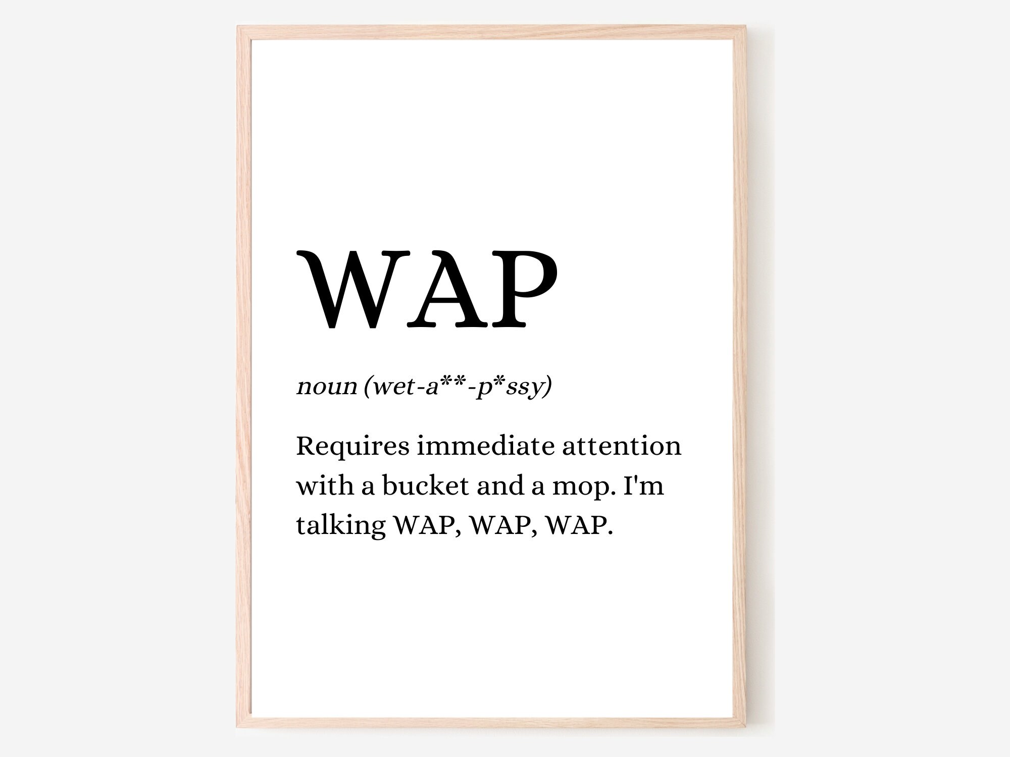 WAP Definition Print Funny Humour Quote Print Dictionary Etsy