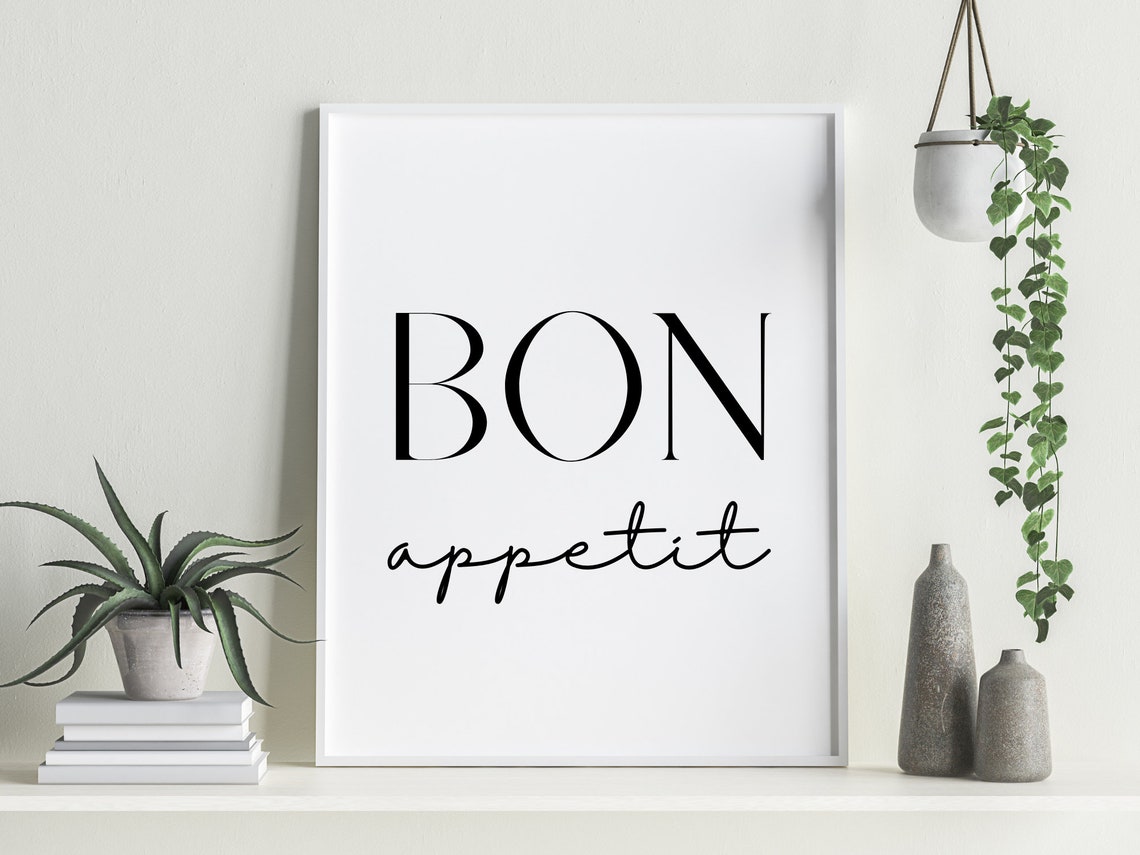 Bon Appetit Print Kitchen Print Kitchen Decor Home Trend | Etsy