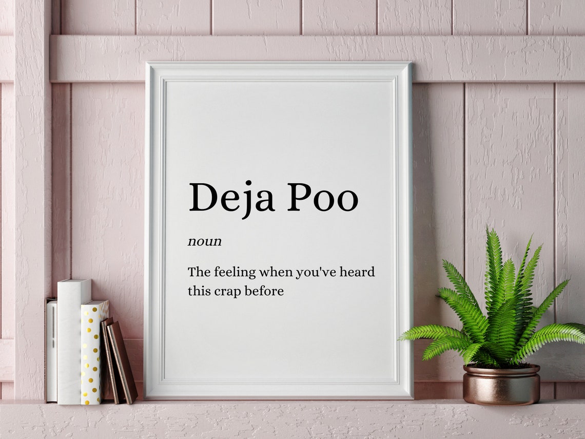 Deja Poo Print Funny Bathroom Print Dictionary Toilet Etsy