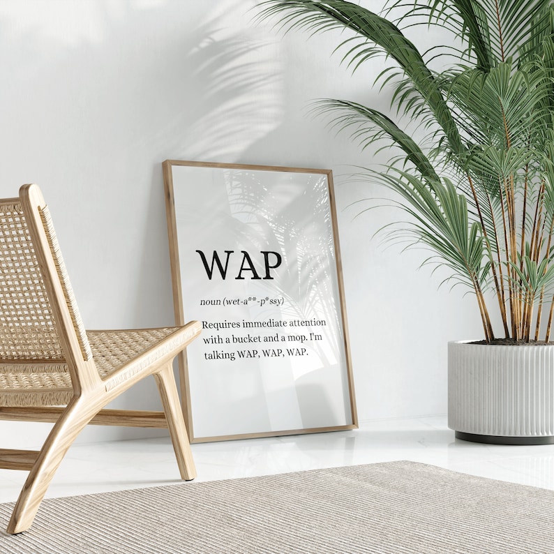 WAP Definition Print Funny Humour Quote Print Dictionary Print Cardi B Home Trend Home Decor Accessories A3 A4 5x7 image 2