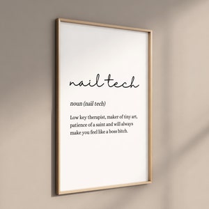 Nail Tech Definition Wall Poster Print - Salon Decor - Beauty Room - Nail Technician - A3 - A4 - 5x7
