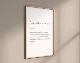 Hairdresser Definition Wall Print Poster - Beauty Salon Decor - Decor Accessories Trend Gift - Salon Print - Salon Accessories - Hair Print