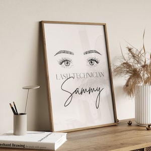 Personalised Lash Technician Print Poster - Lash Tech Print - Lash Tech Gift - Lashes - Salon Print - Salon Decor - Salon Accessories