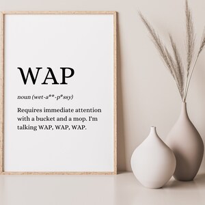 WAP Definition Print Funny Humour Quote Print Dictionary Print Cardi B Home Trend Home Decor Accessories A3 A4 5x7 image 8