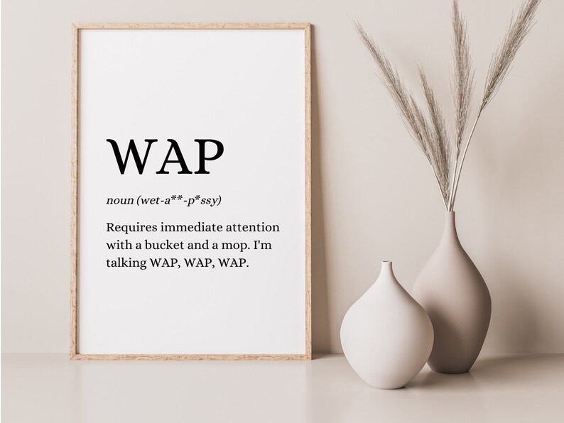 WAP Definition Print Funny Humour Quote Print Dictionary Print Cardi B Home Trend Home Decor Accessories A3 A4 5x7 image 8