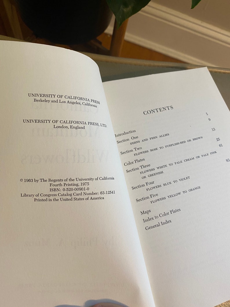 Vintage Wildflower Book California Mountain Wildflowers Etsy