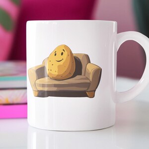 Couch Potato Mug - Funny Coffee Cup for Homebody, Cute Design, Relaxation & Chill Time, Perfect Gift for Her or Him on a Lazy Day