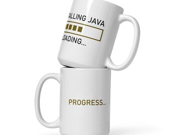 Installing Java Coffee Mug - Funny Programming Mug for Developers & Coders, Great Gift Idea for Tech Lovers, Action Gamers