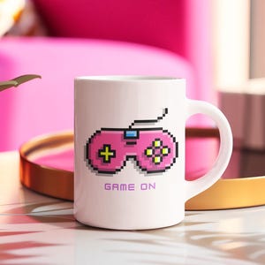 Game On Mug - wyjątkowy kubek do kawy dla graczy, zabawny prezent dla graczy, ceramiczny kubek dla miłośników gier wideo, idealny prezent urodzinowy i nie tylko