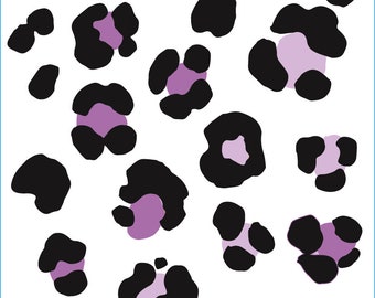 Purple Leopard Print Wall Stickers, Animal Wall Decals