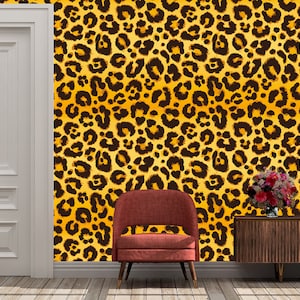 Leopard Print Wallpaper, Animal Wallpaper, Leopard Wallpaper, Pre Paste Wallpaper, Removable Wallpaper