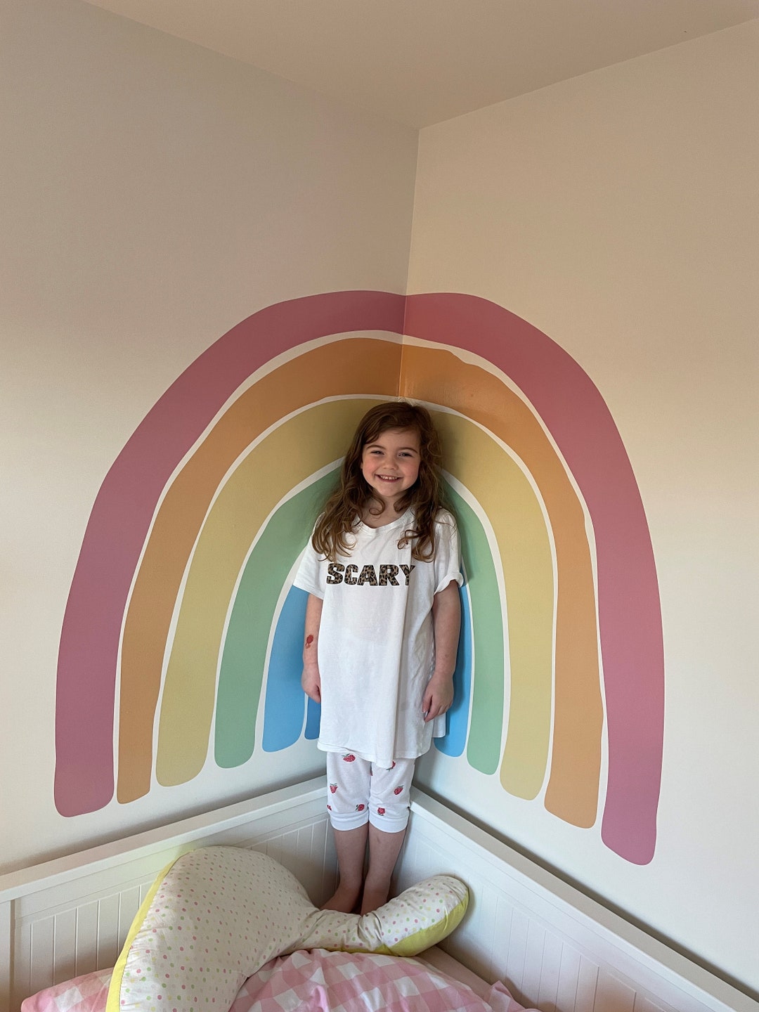 Watercolor Rainbow Wall Decal, Pastel Nursery Decor - Etsy