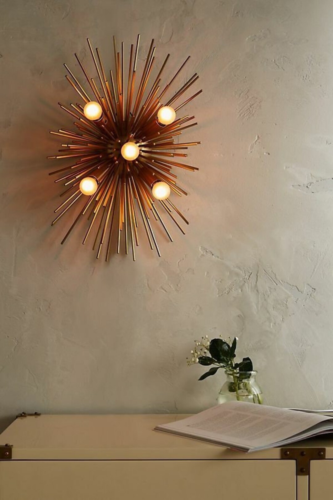 1950's Wall Sconce Sputnik Flush Mount Brass Mid Century Etsy