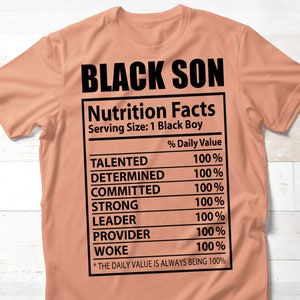 Black Son SVG, Black Boy SVG, Black Man SVG, Nutrition Facts svg, Instant Digital Download