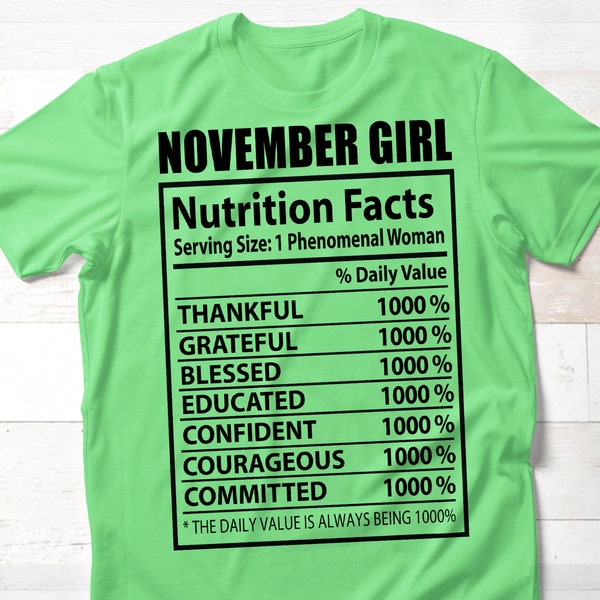 November Girl SVG, November birthday SVG, SVG Cut Files ,Nutrition Facts svg, Instant Digital Download
