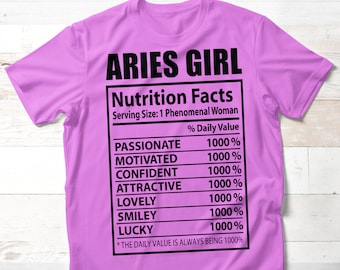 Aries girl SVG, Zodiac svg, Birthday Girl svg, Nutrition Fact SVG, Instant Digital Download