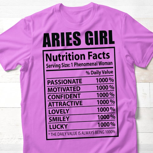 Aries Girl SVG Zodiac Svg Birthday Girl Svg Nutrition Fact - Etsy