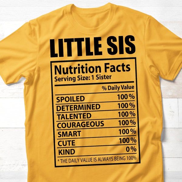 Little Sister SVG, Sister SVG, Black Girl SVG, Información nutricional svg, Descarga digital instantánea