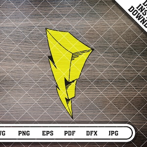 Lightning Bolt SVG File, Digital Download for Cricut and Silhouette Cartoon Bolt svg