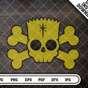 Bart svg Bart simpson svg Bart simpson Skullsvg Die simpsons svg und png geschnitten Dateien