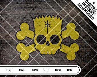 Bart svg Bart simpson svg Bart simpson Skullsvg The simpsons svg and png cut files
