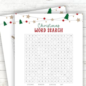 Christmas Printable Game, Christmas Word Search Printable, Christmas Party Games, Christmas Family Game, Adult Party Games, Digital Download