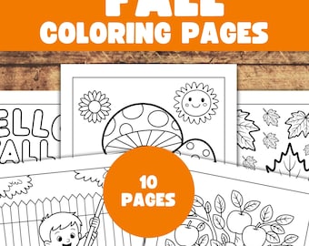 Fall Coloring Page for Kids, Cozy Fall Coloring Book, Autumn Coloring Page for Kids, Fall Printable Activity, Kids Coloring Pages Printable