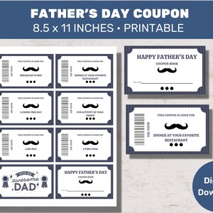 Father&#39;s Day Coupons, Gift For Dad, Printable Coupon Book for Dad, Personalized Gift for Dad, Coupon book for him | Instant Download