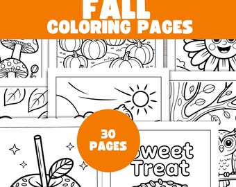Herfstkleurplaat voor kinderen, gezellig herfstkleurboek, herfstkleurplaten, gemakkelijk inkleuren voor kinderen, afdrukbare herfstactiviteiten,