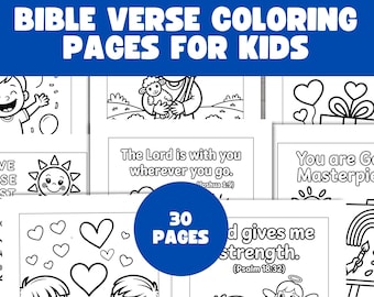 Bible Verse Coloring Pages for Kids, 30 Kids coloring pages, christian coloring pages