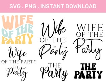 Moglie del pacchetto Svg Party / Svg Design per camicie da sposa / Bride Svg / Bridal Party Svg / SVG e Png / Download digitale