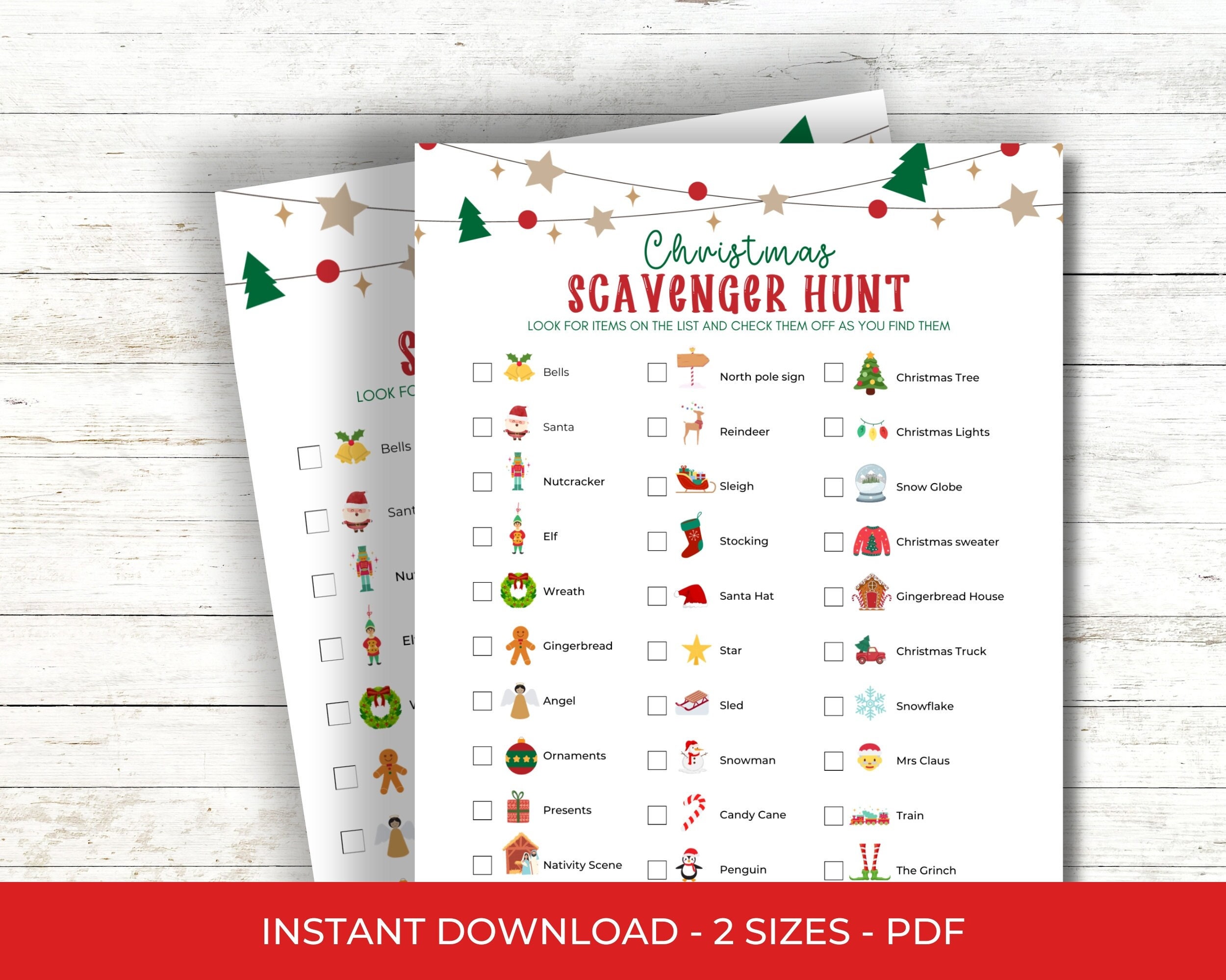 Christmas Scavenger Hunt for Kids, Christmas Scavenger Hunt Printable ...
