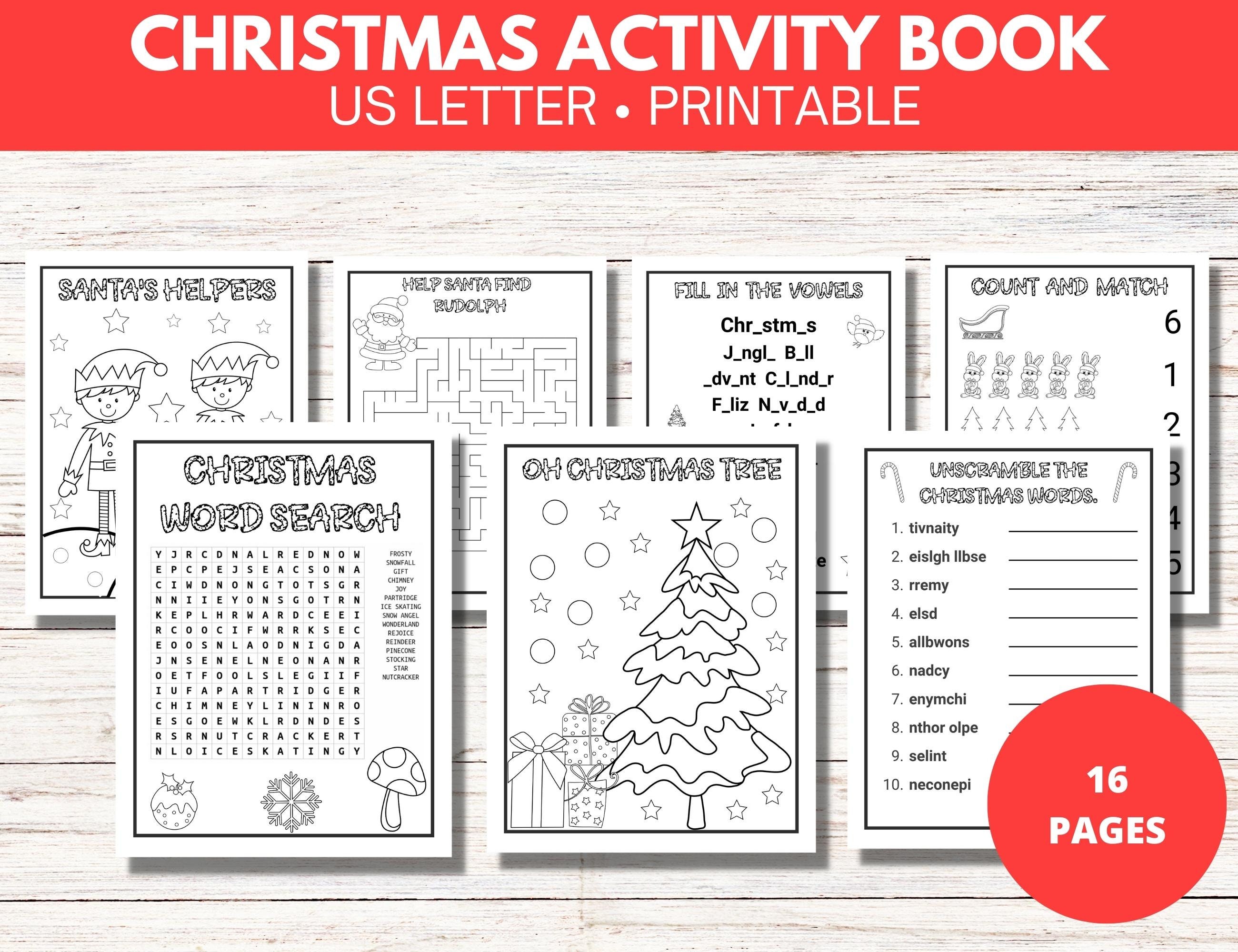 Christmas Activity Book Printable Christmas Coloring Books for Kids ...