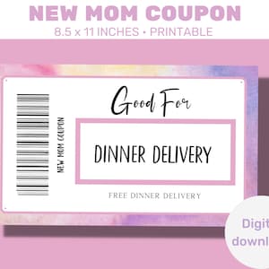 Kupon dla nowej mamy, Kupon do wydrukowania dla mamy po raz pierwszy, Prezent na baby shower, Kupony Mothers Love, Książka kuponów, Natychmiastowe pobieranie