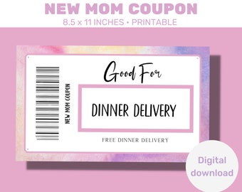 New Mom Coupon, First Time Mom Printable Coupon, Baby Shower Gift, Mothers Love Coupons, Coupon Book, Instant Download