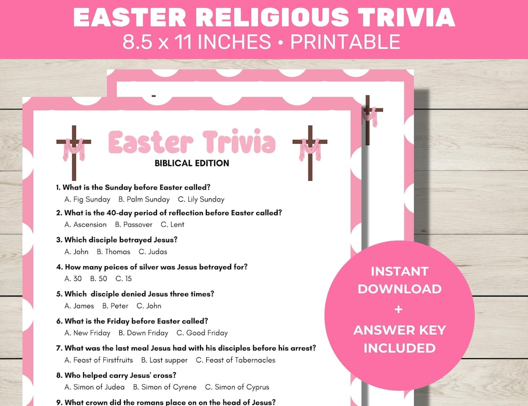 Easter Trivia Printable Game Printable Easter Party Games Easter Easter Trivia Printable Game Printable Easter Party Games Easter