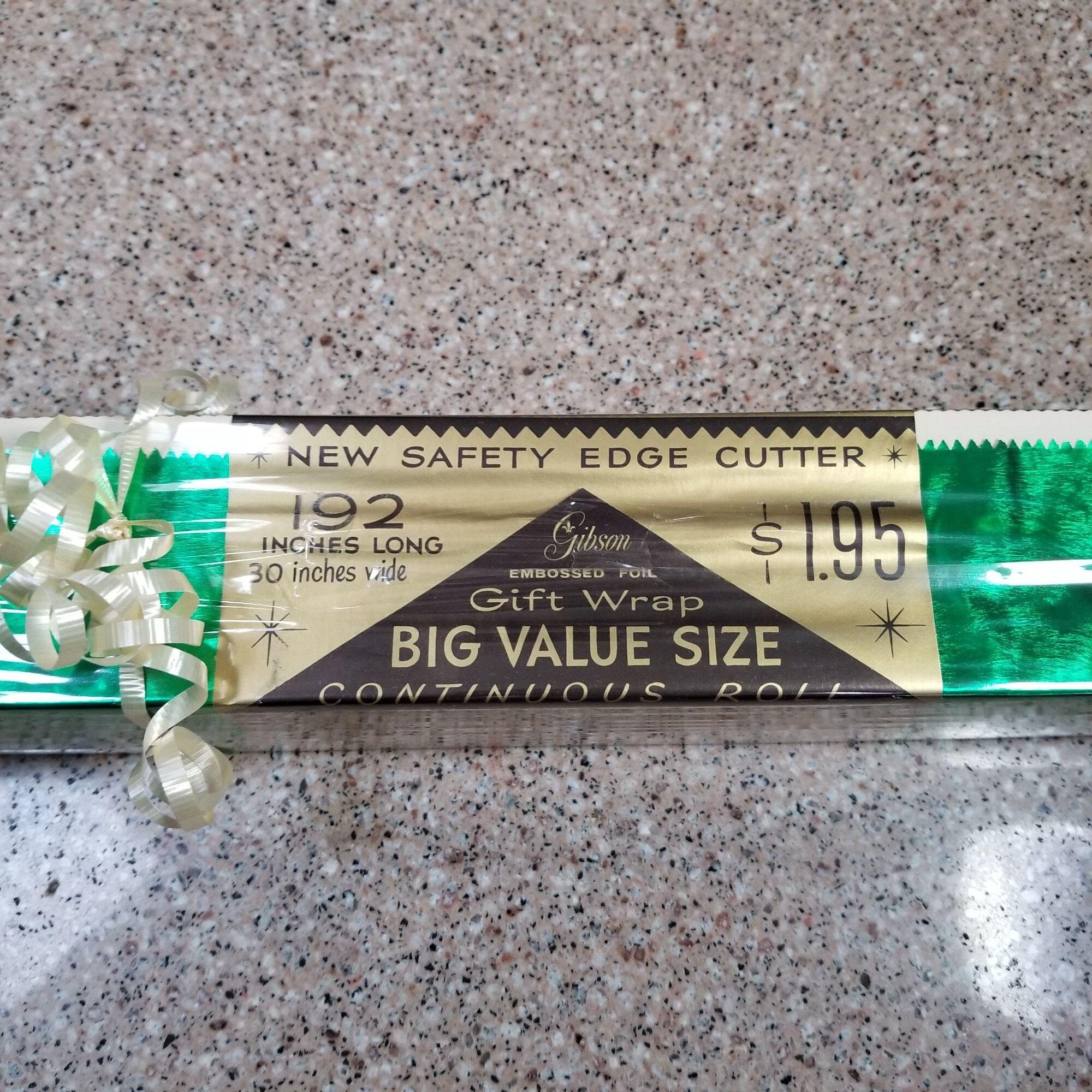 Vintage Gibson Embossed Foil Green Wrapping Paper Roll 192 x Etsy